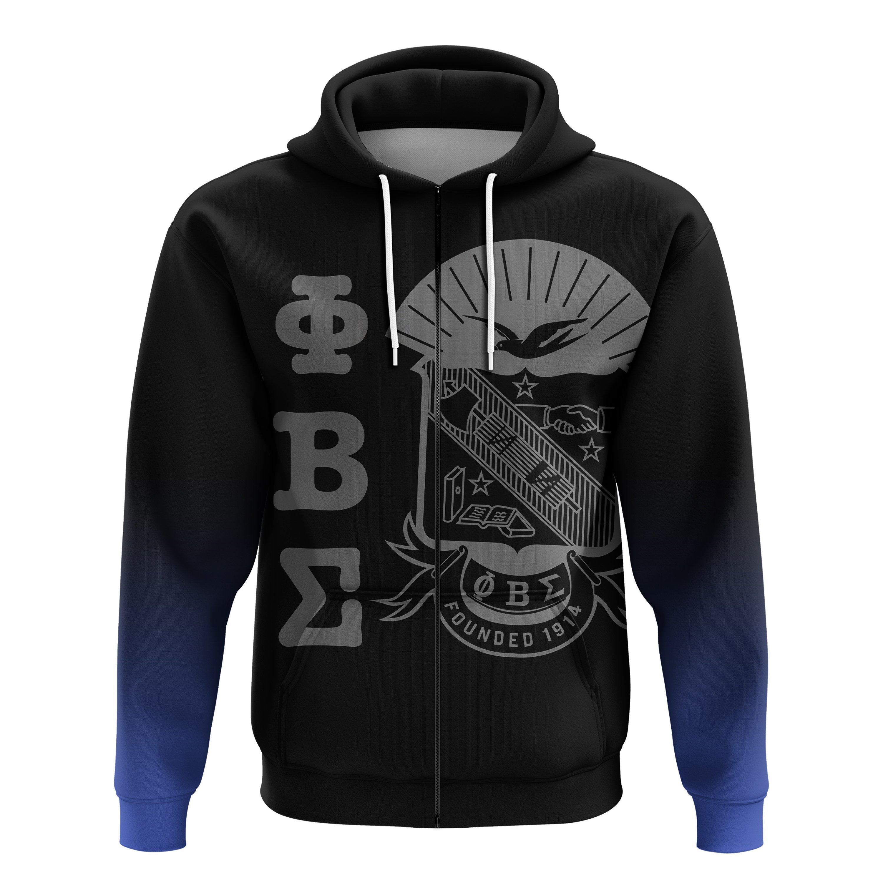 (Custom Personalised) Phi Beta Sigma  Zip Hoodie Modern Style Lt16