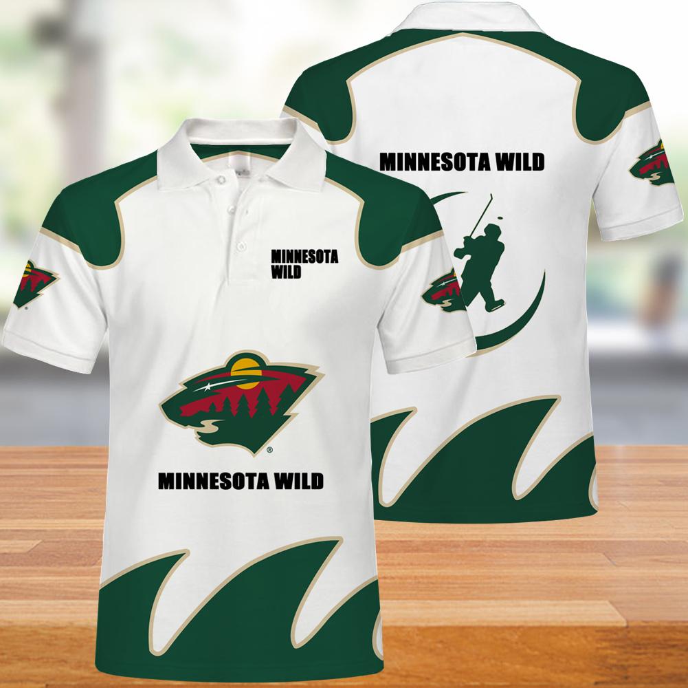 Minnesota Wild Button Up Polo Shirt