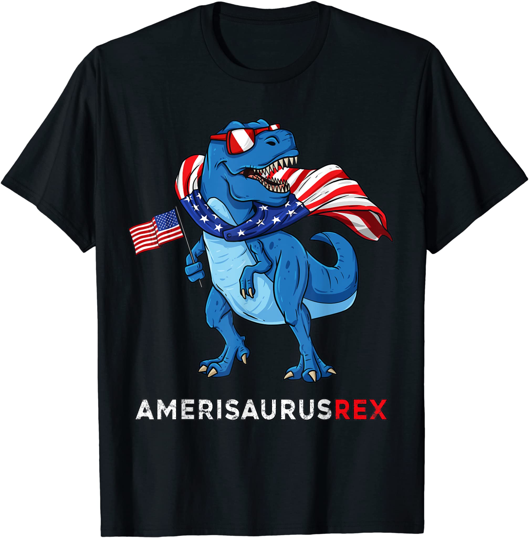 4th Of July Amerisaurus T Rex Dinosaur Boys Kids Teens T-Shirt