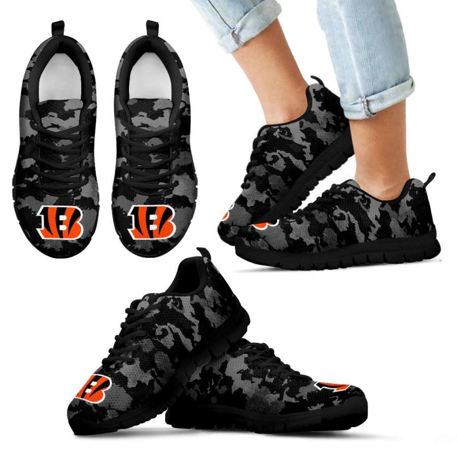 Arches Top Fabulous Camouflage Background Cincinnati Bengals Sneakers