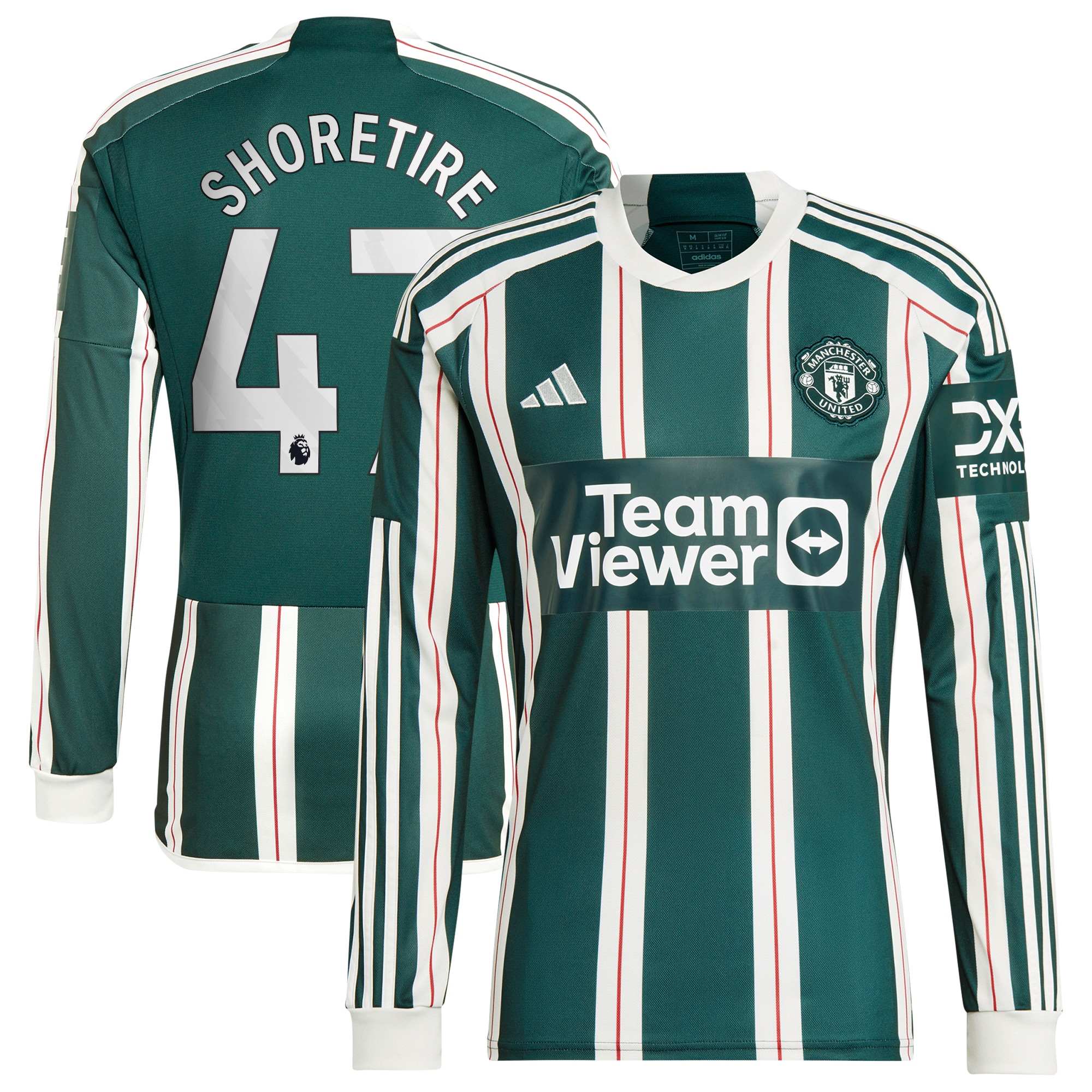 Shola Shoretire Manchester United Long Sleeve Replica Player Jersey  Green