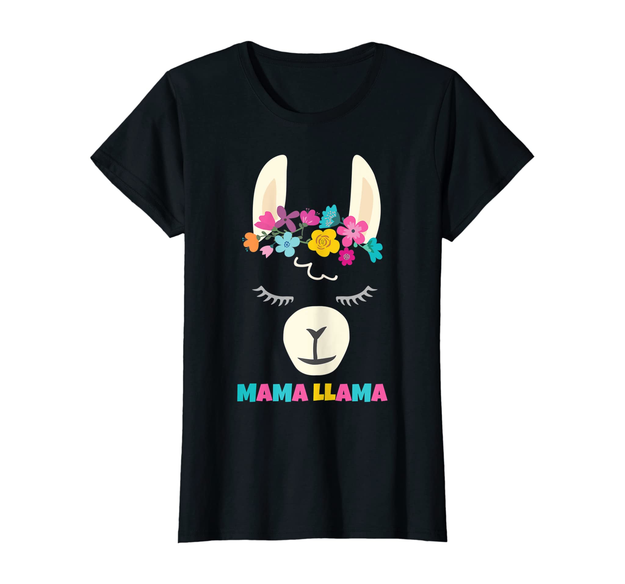 Womens Mama Llama Shirt Summer Birthday Gift Idea Alpaca Lover Mom T-Shirt