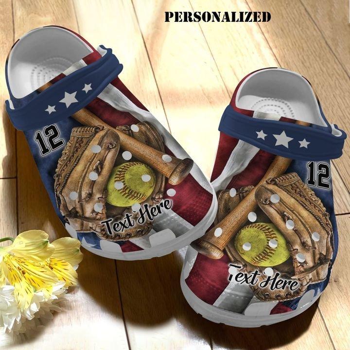 Softball Personalize Clog, Custom Name, Text, Fashion Style For Women, Men, Kid, Print 3D I Love Playing Softball 2