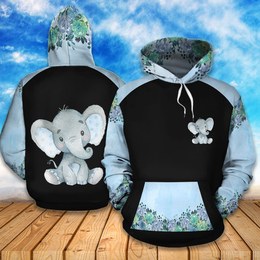 Flowery Elephant Hoodie & Legging