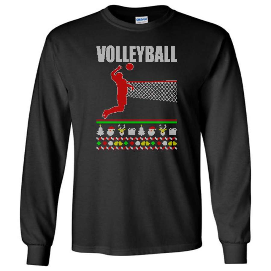 Volleyball Ugly Christmas Sweater – Long Sleeve T-Shirt