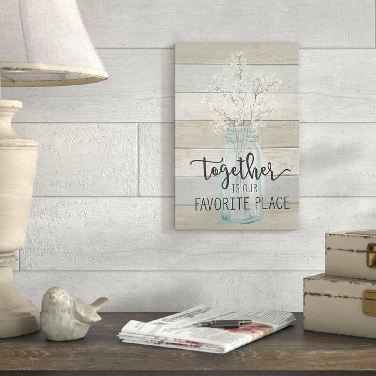 Together Is Our Favorite Place – Best Gift Idea , Gift For Home Decor, Gift For Family – Horizontal Canvas Matte Canvas Wall Art