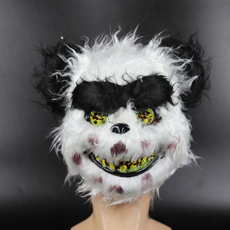 New Halloween Wild Wolf Mask Bloody Bunny Bear Plush Mask Masquerade Cosplay Scary Mask Halloween Party Supplies for Kids Adults alx