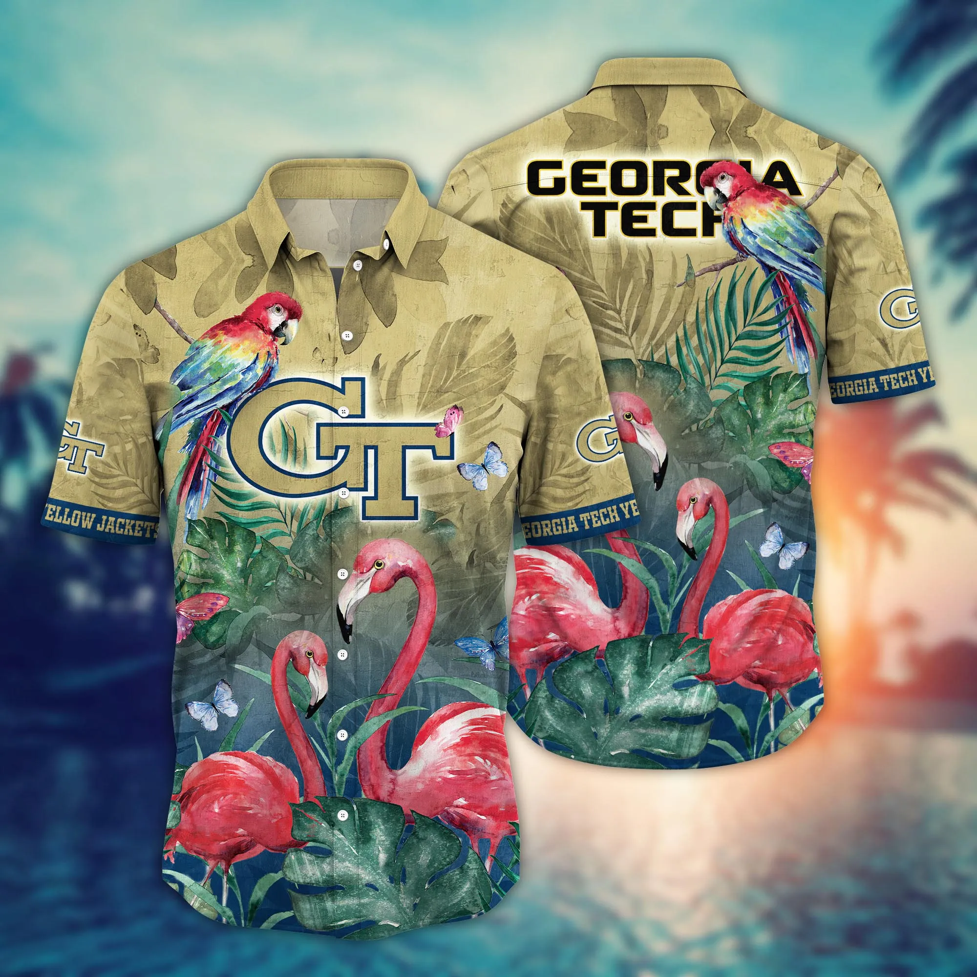 Georgia Tech Yellow Jackets NCCA Hawaiian Shirt June Aloha Shirt