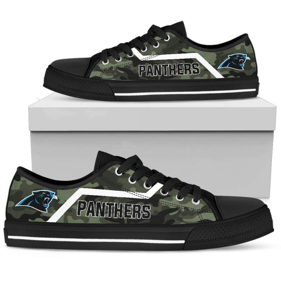 Simple Camo Carolina Panthers Low Top Shoes