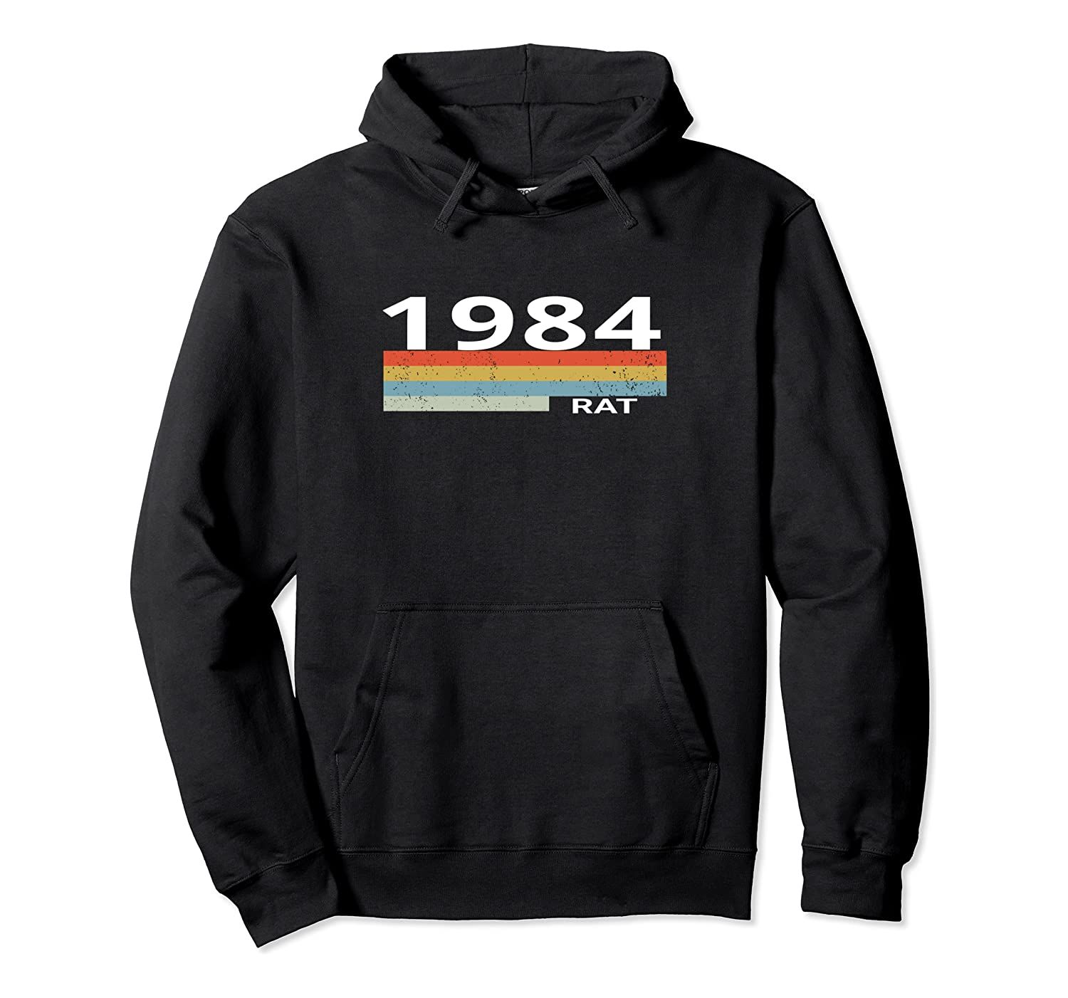 Vintage Retro Stripes 1984 36th Birthday Year Of The Rat Pullover Hoodie T-Shirt, Sweatshirt, Tank Top