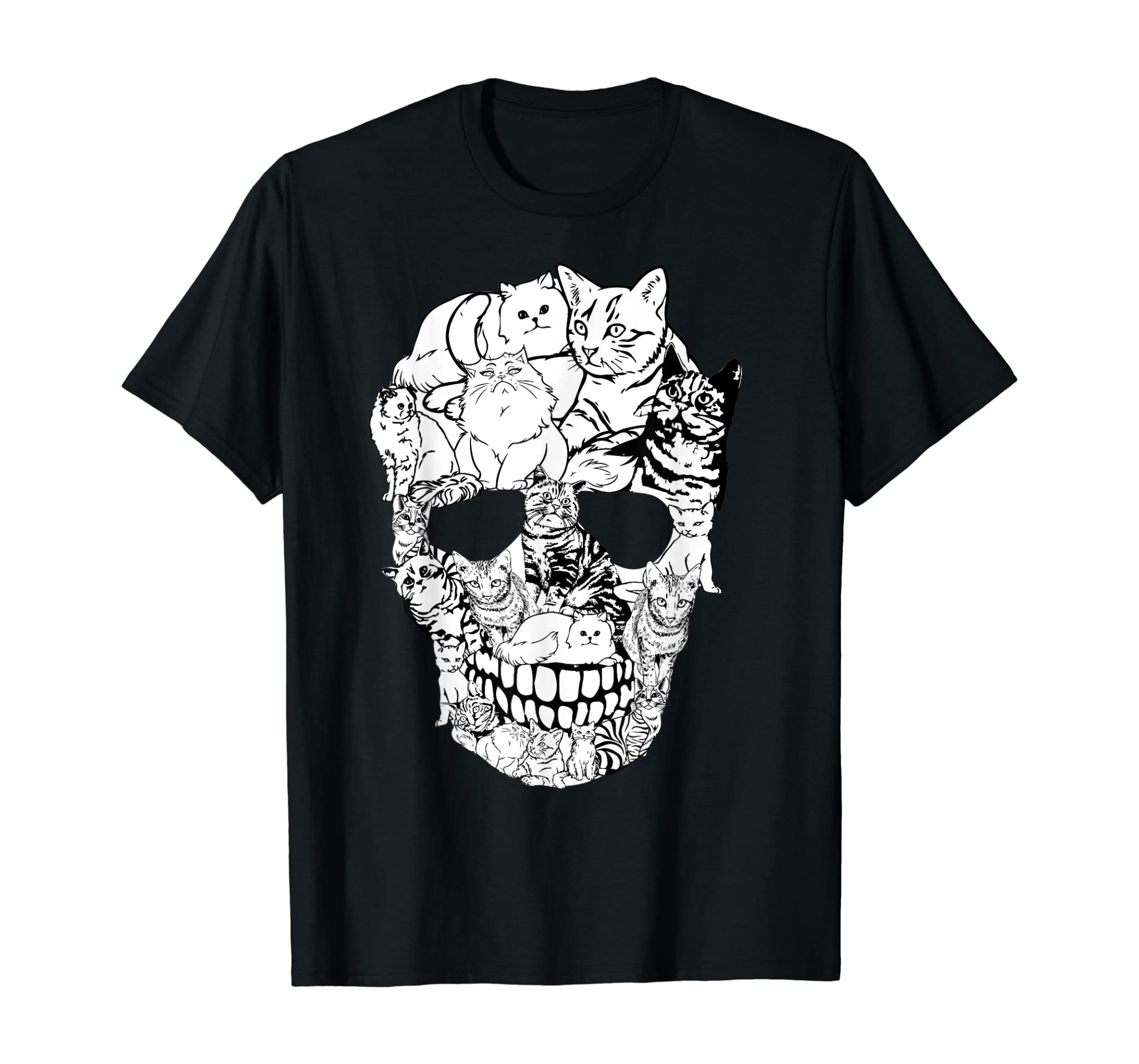 Cat Skull Shirt – Kitty Skeleton Halloween Costume Skull Cat T-Shirt