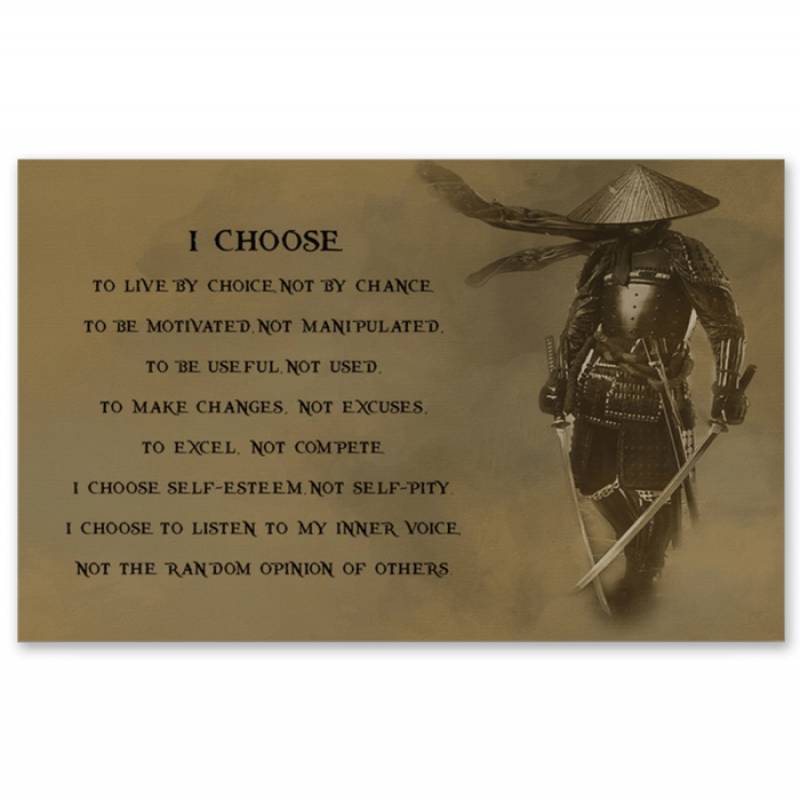 Samurai I Choose Vintage Unique Poster Gift For Samurai Lovers - Poster ...