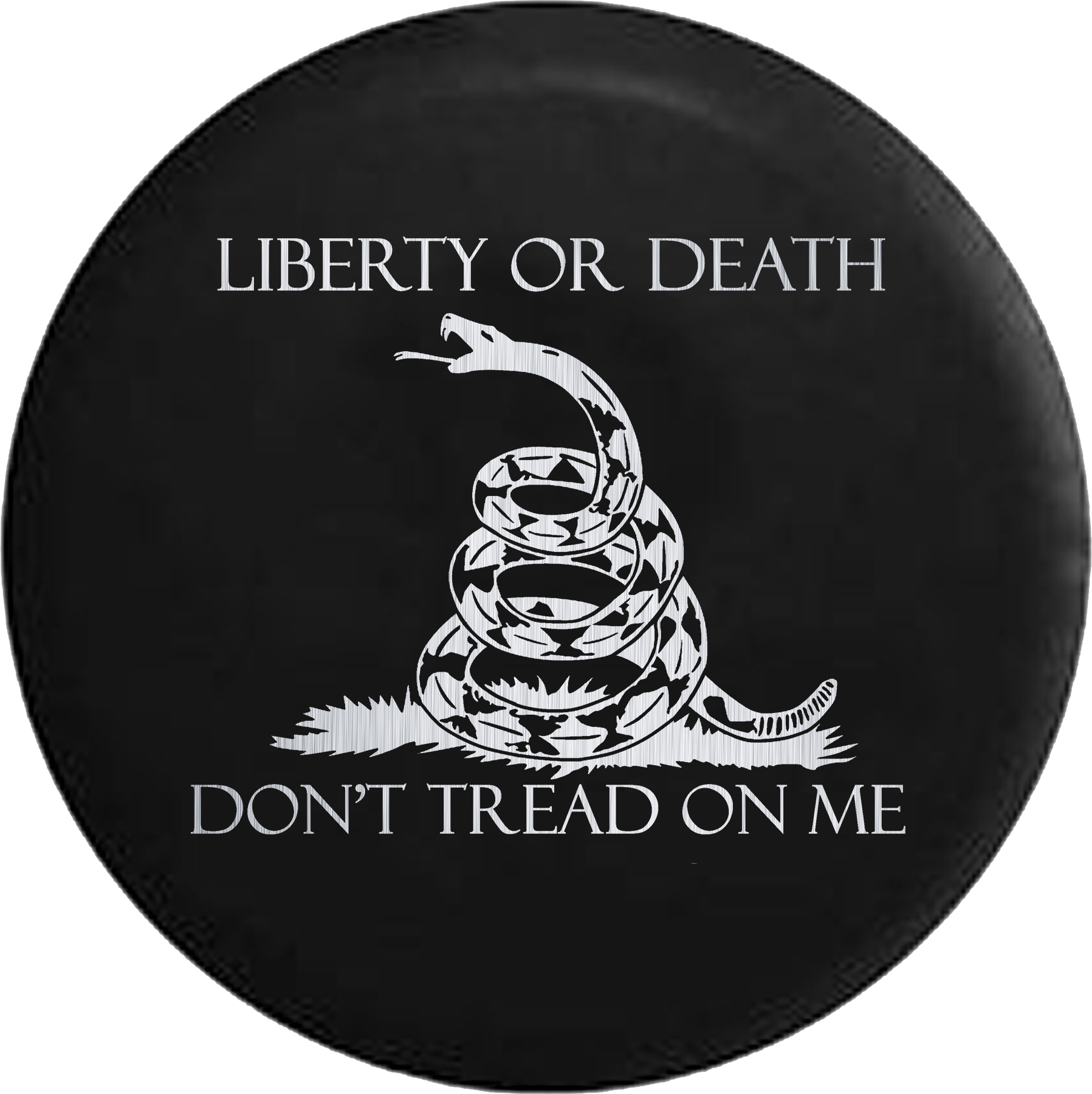 Liberty Or Death Don’T Tread On Me Snake Brushed Steel Jeep Camper Spare Tire Cover Custom Size – V673