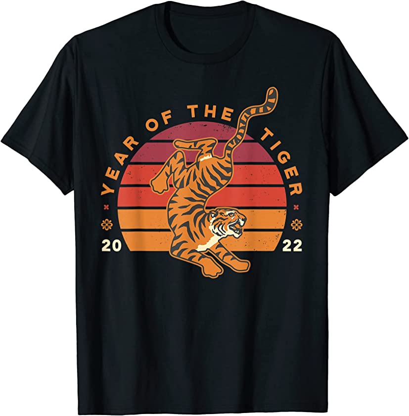 Vintage Retro 2022 Year Of The Tiger Chinese New Years Eve T-Shirt