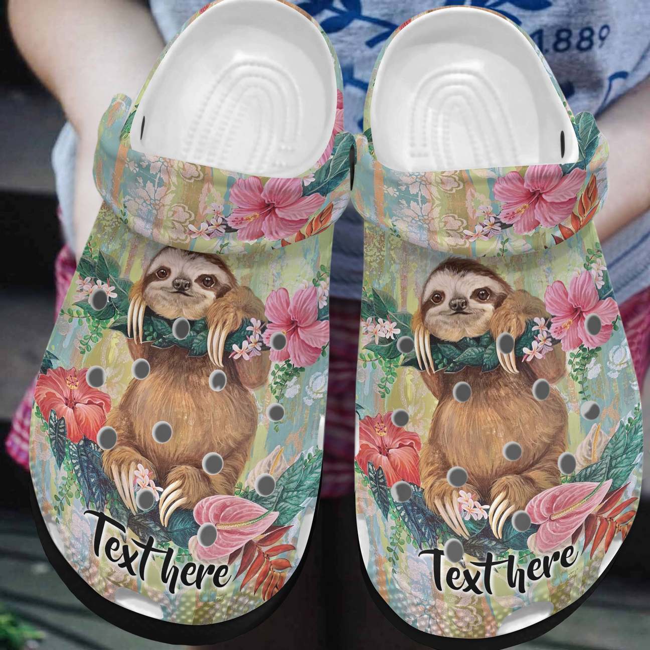 Sloth Personalized Clog, Custom Name, Text, Color, Number Fashion Style For Women, Men, Kid, Print 3D Beautiful Sloth