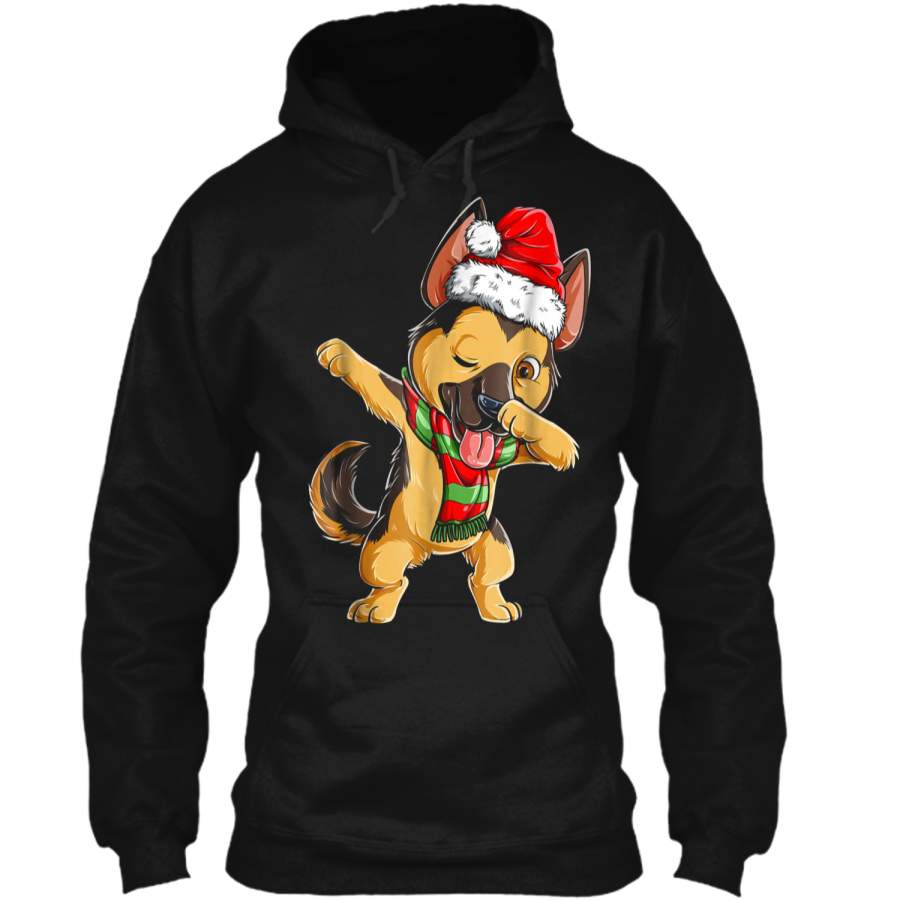Dabbing German Shepherd Santa Christmas Kids Gifts Pullover Hoodie  Christmas Gift Ideas