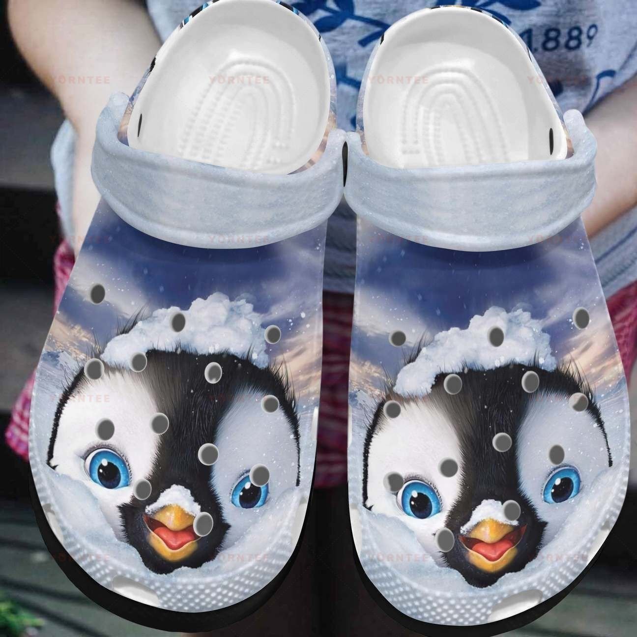 I Love Penguin Style Rubber 3D Crocband Clog