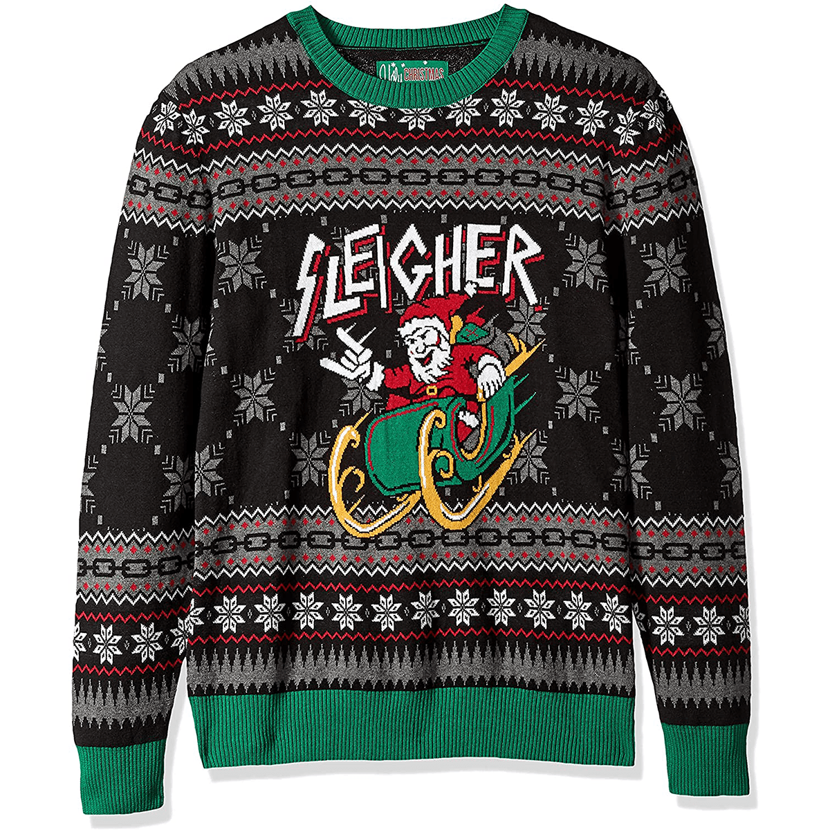 Sleigher Santa Ugly Christmas Sweater