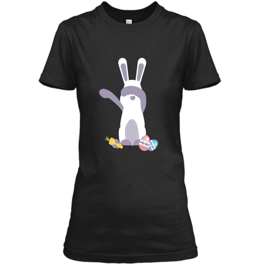 Cute Easter Bunny T-shirt Dabbing Bunny Tshirt Ladies Custom