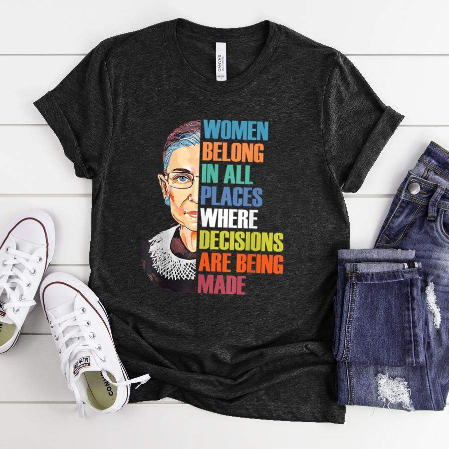 Women Belong In All Places Ruth Bader Ginsburg RBG Shirt  Classic Canvas