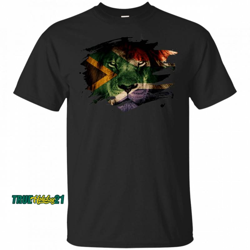 South Africa Flag & Lion Picture – African Pride T-Shirt