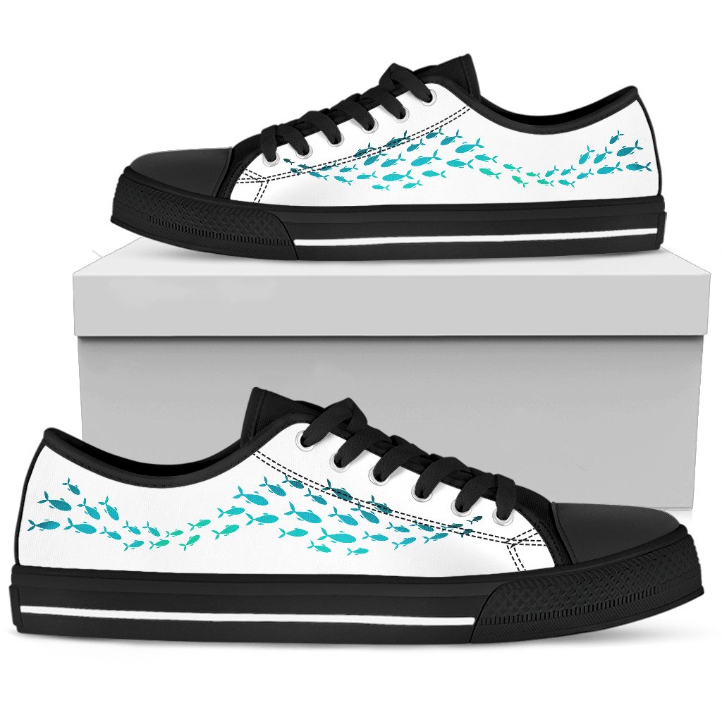 Whale Low Top Shoes Lovely Style Blue Colors