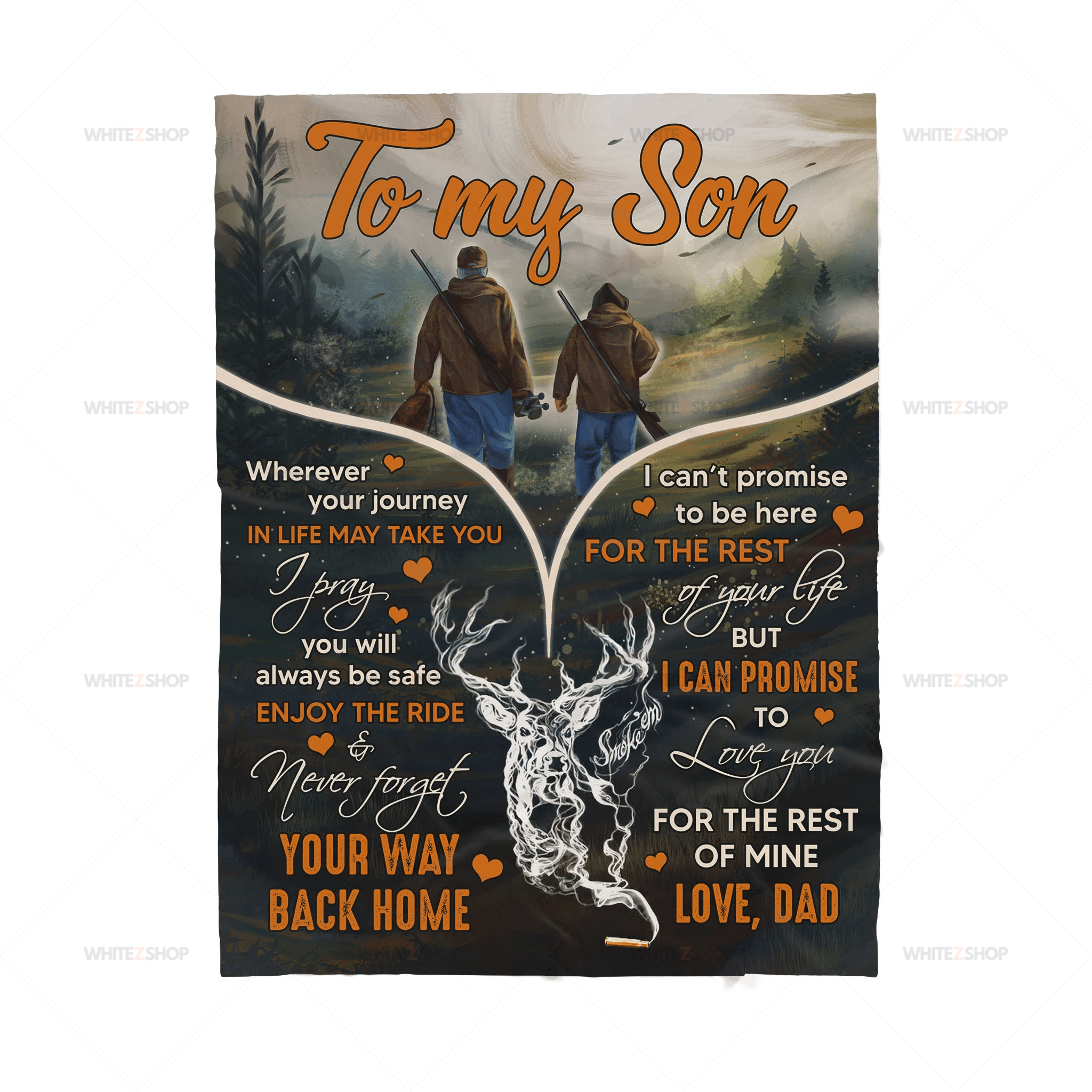 Hunting Dad To My Son Wherever Your Journey In Life May Take You I Pray You Will Always Be Safe Sherpa Blanket