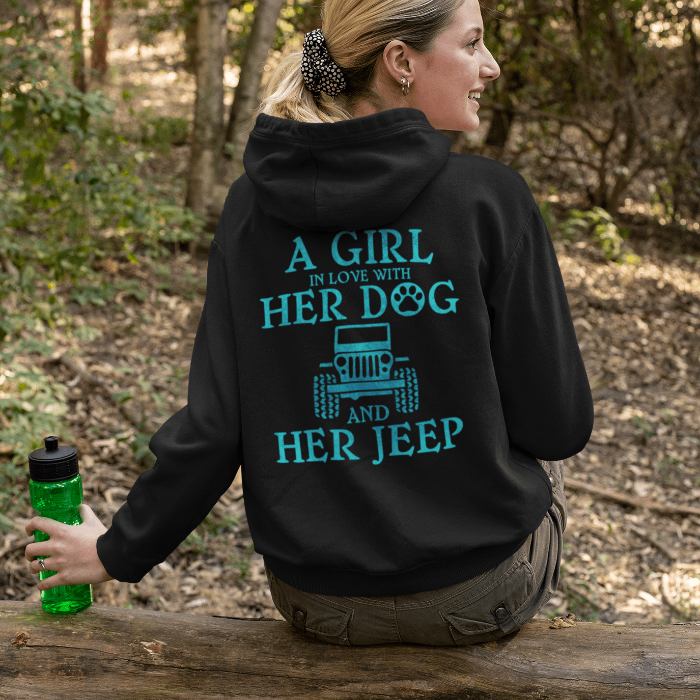 A Girl In Love With Her Dog And Her Jeep T-shirt