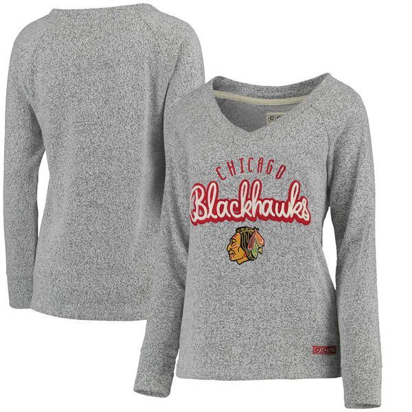 Chicago Blackhawks Ccm Gray Comfy Crew Sweater 1