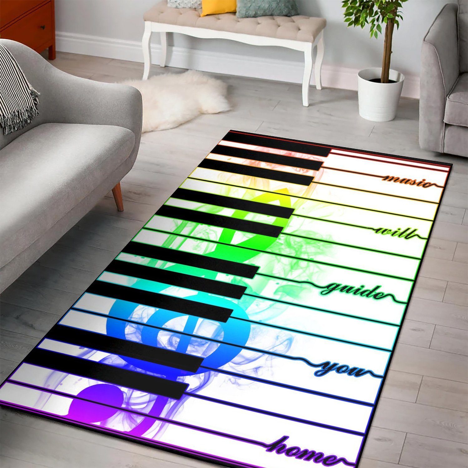 Piano  Printing Instrument Rug,  Bedroom,  Halloween Gift