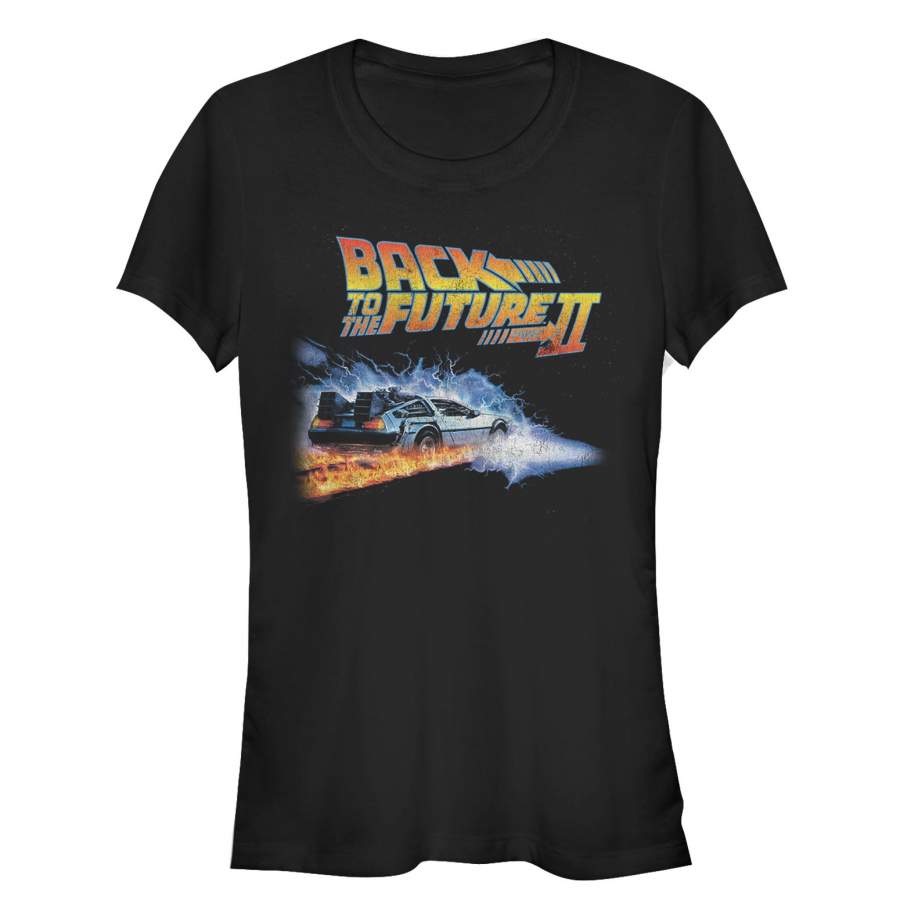 Back to the Future Junior’s Part 2 Electric DeLorean  T Shirt