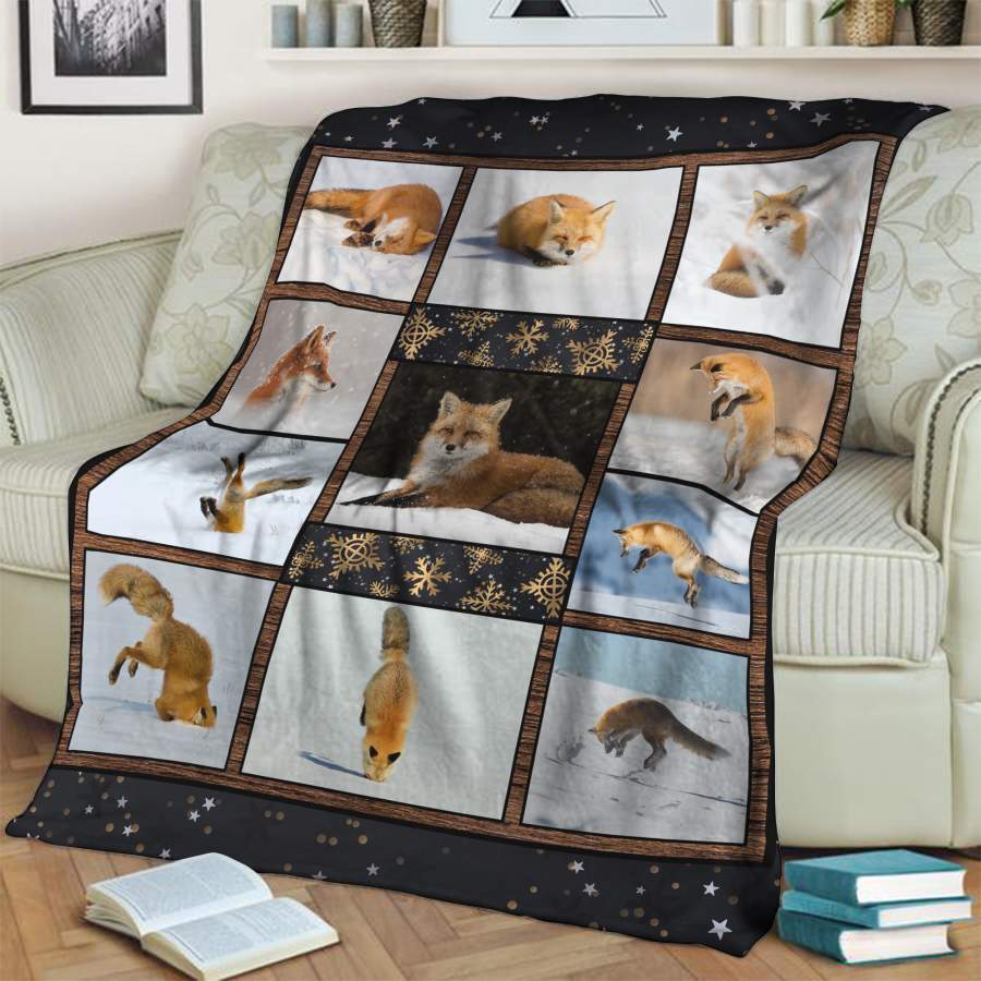 Fox In The Snow 3D Throw Blanket