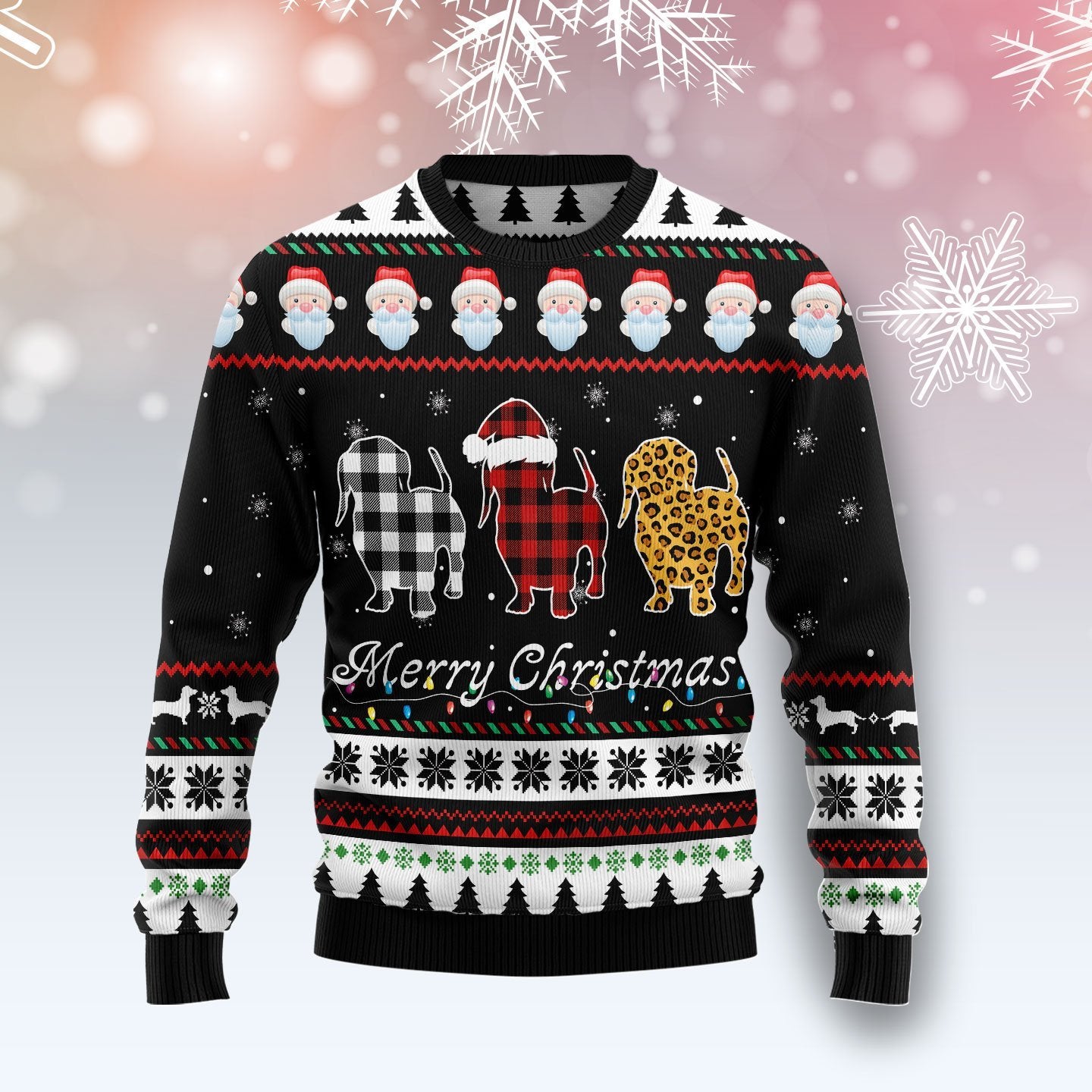 Dachshund Merry Christmas Ugly Christmas Sweater | For Men & Women | Adult | Us6037