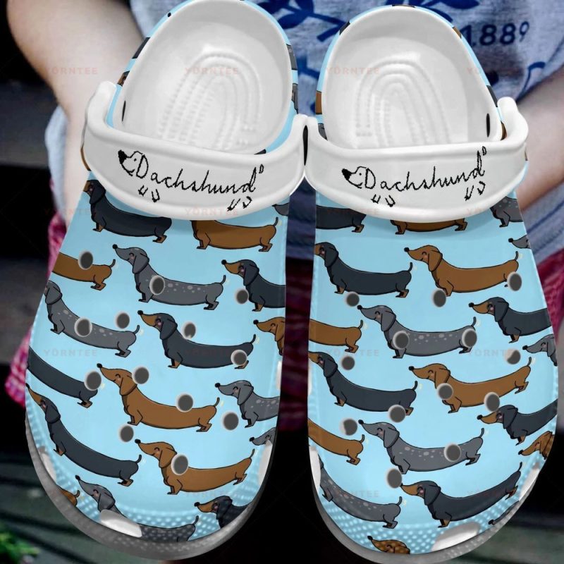 Colors My Love Dachshund Blue Gift For Lover Rubber clog Shoes Comfy Footwear