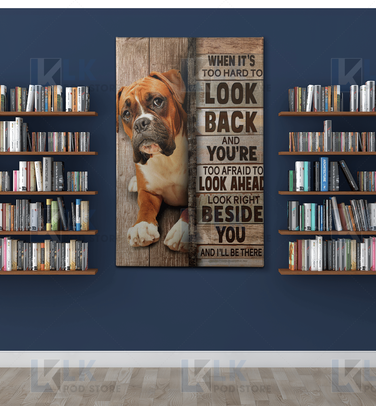 BOXER – CANVAS LOOK BACK [10-B] | Framed, Best Gift, Pet Lover, Housewarming, Wall Art Print, Home Decor