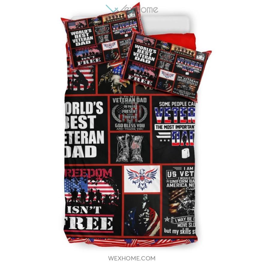 Veteran Army Us Quilt Bedding – Duvet Cover And Pillowcase Set – Unique Design Amazing Gift