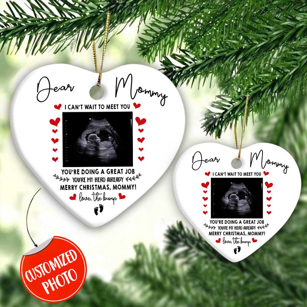 Personalized Christmas Gift For Expecting Mom Mommy You Are Doing A Great Job Ultrasound Ornament