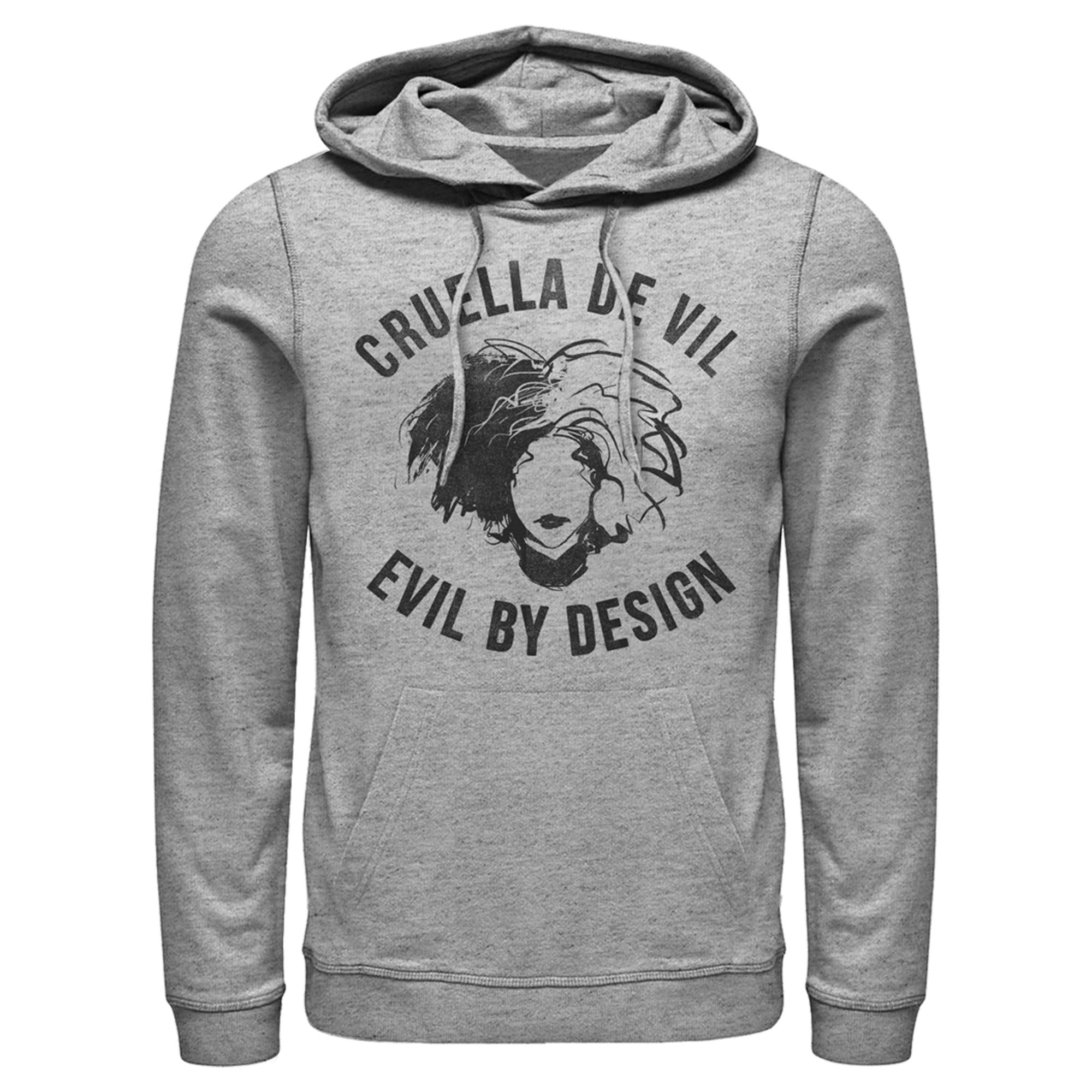 Cruella Men’S Evil By Design Sketch  Pull Over Hoodie