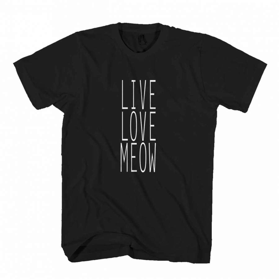 Live Love Meow Funny Kitten Lover Animal Cat Owner Gildan Man’s T-Shirt