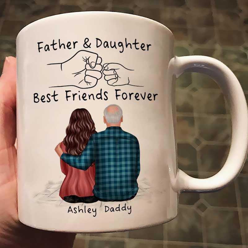 Father & Daughter Best Friends Forever Punch Hands Personalized Mug