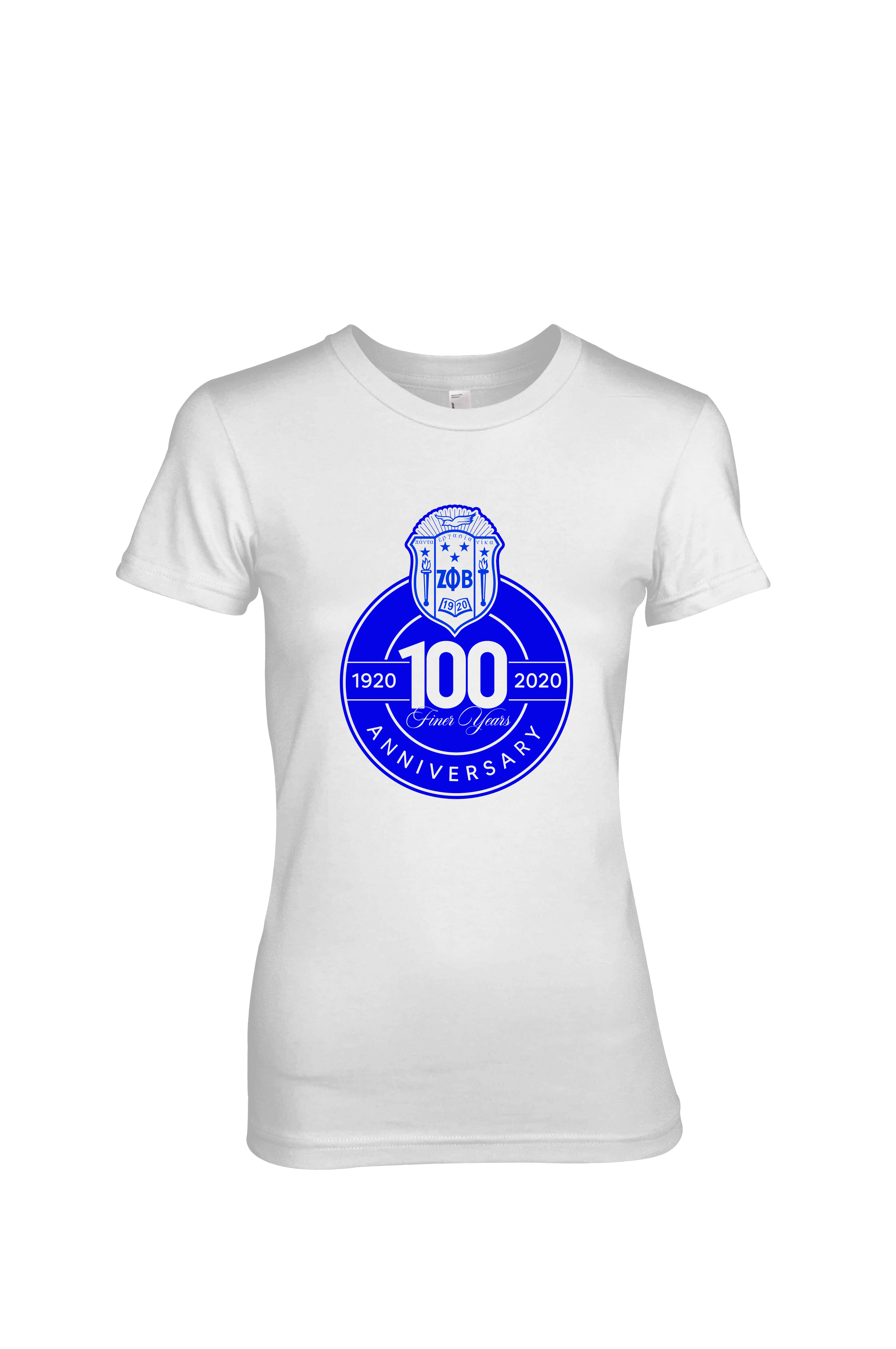 Zeta Phi Beta Centennial 100 Years Shield Badge T-Shirt (White ...