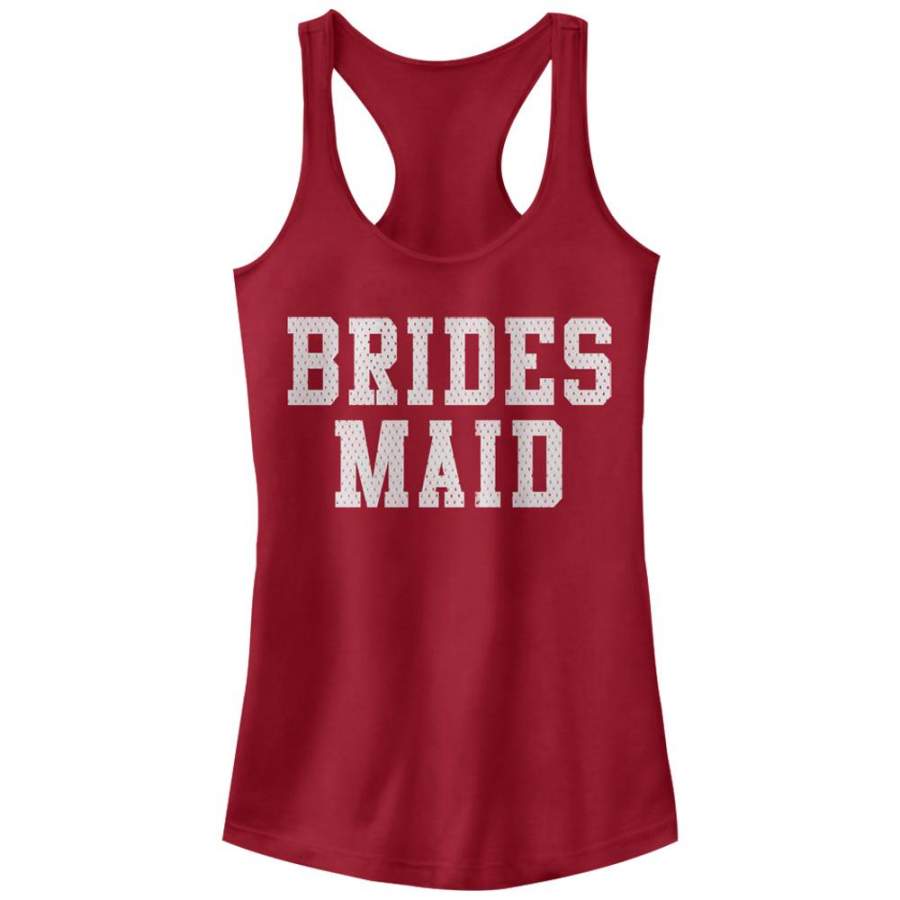 CHIN UP Junior’s Sporty Bridesmaid  Racerback Tank Scarlet