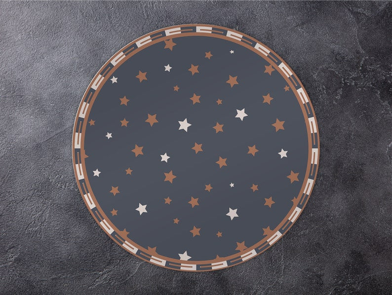 Merlin Vinyl Mat, Floor Rug, Office Round Chair Mat, Living Room Indoor Mat, Non-Slip Mat, Gift For Her/Him