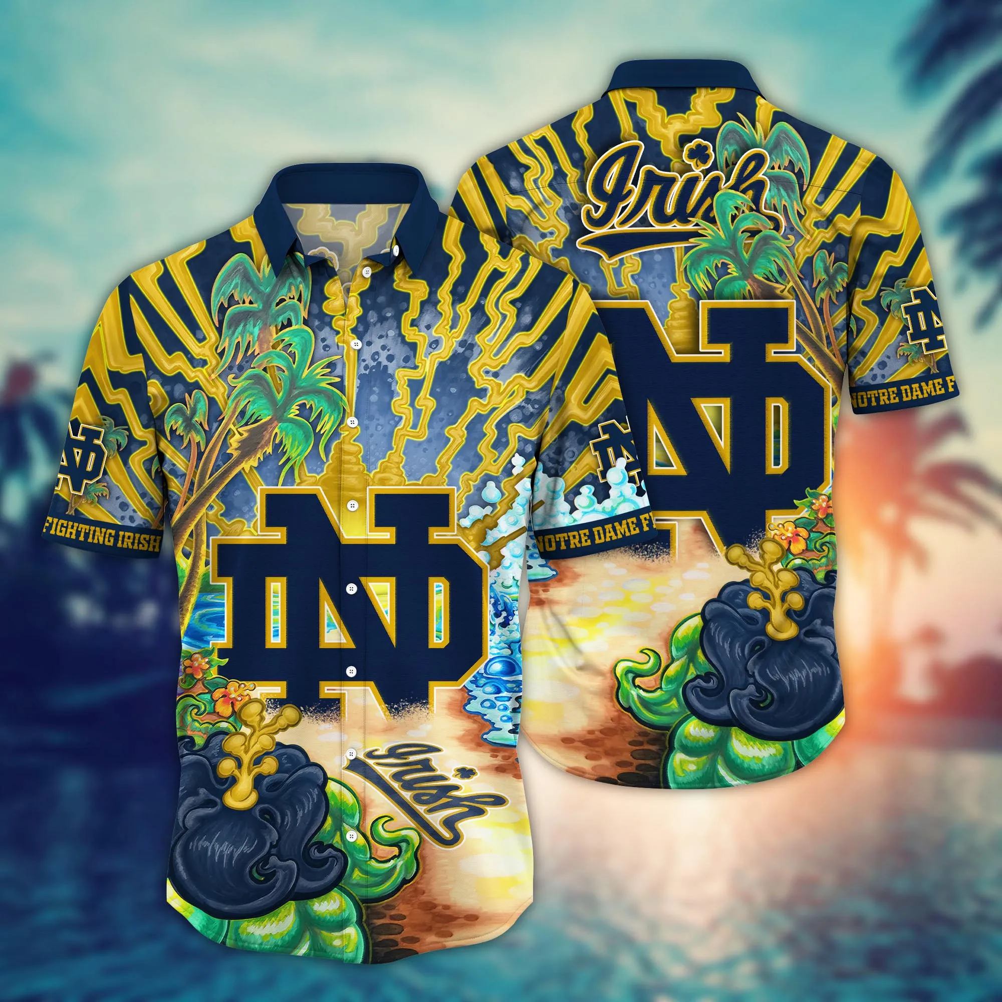 Notre Dame Fighting Irish NCCA Hawaiian Shirt Outdoor Moviestime Aloha Shirt