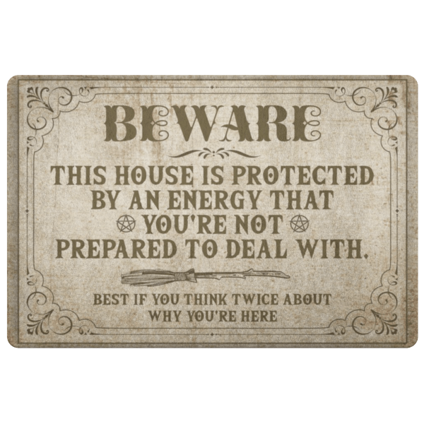 This House Is Protected All Over Printed Halloween Doormat, Halloween Decor