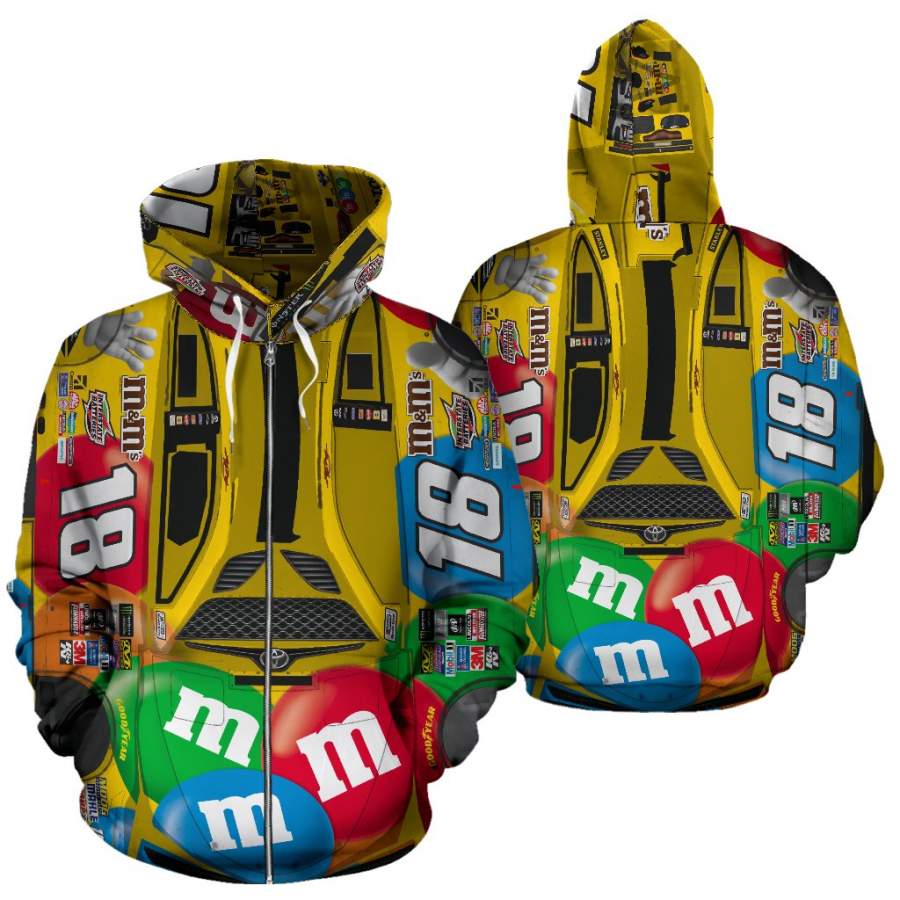 Kyle Busch All Over ZipUp Hoodie Redditprint Store