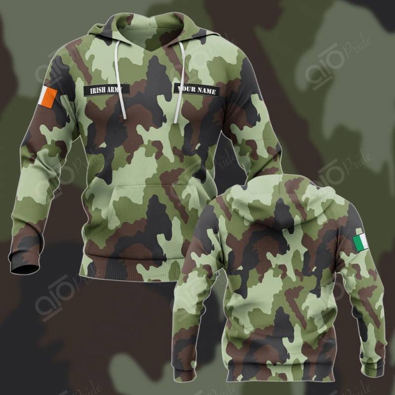 Customize Irish Army Camo All Over Print Hoodies