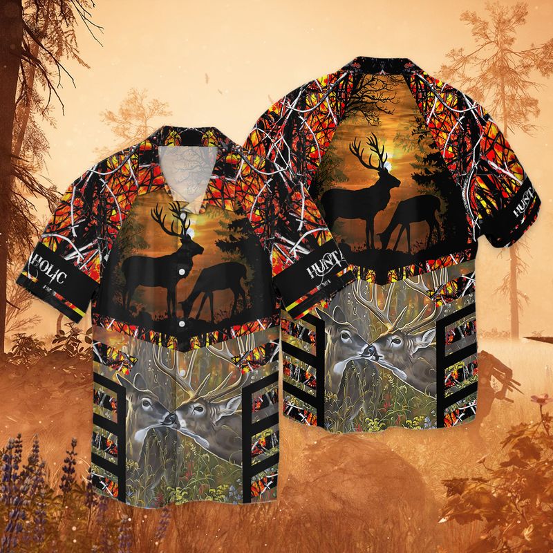 Huntaholic Sunset Deer Hunting Cool Full Print Hawaii Shirt Ha60381