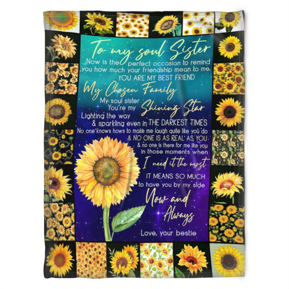 To My Soul Sister Blanket, Lighting The Way And Sparkling Even In The Darkest Times, Gift For Sister Family Home Decor Bedding Couch Sofa Soft And Comfy Cozy