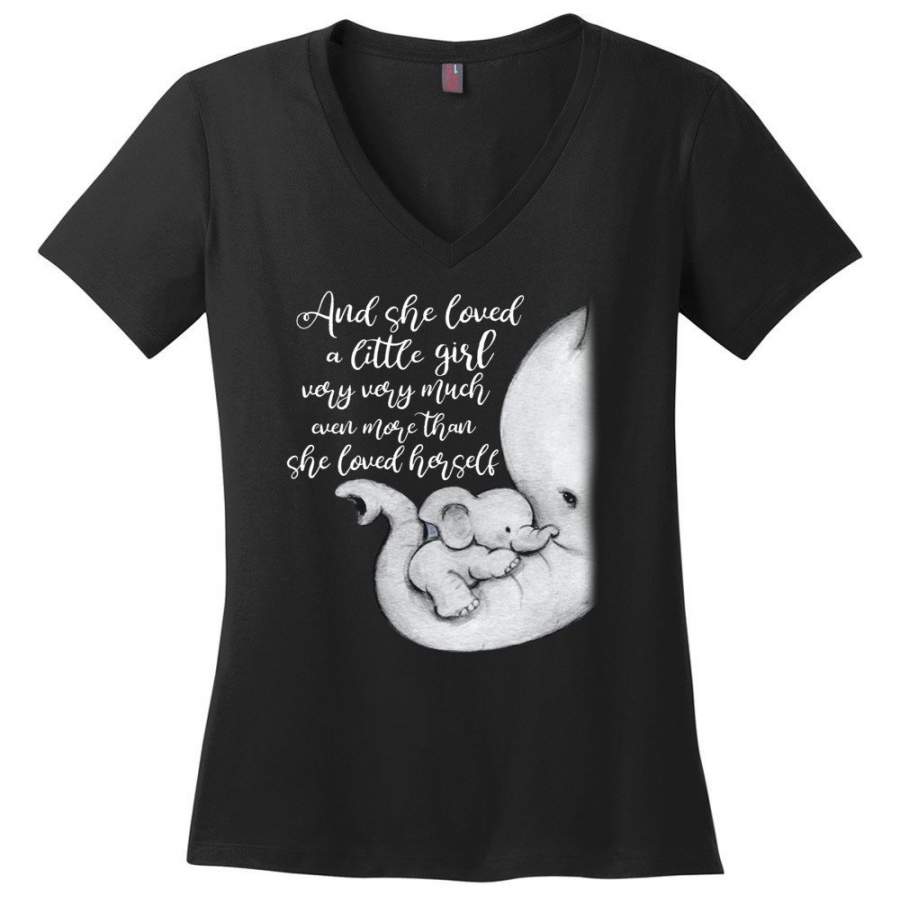 Elephants And she loved a little girl very very much Ladies V-neck